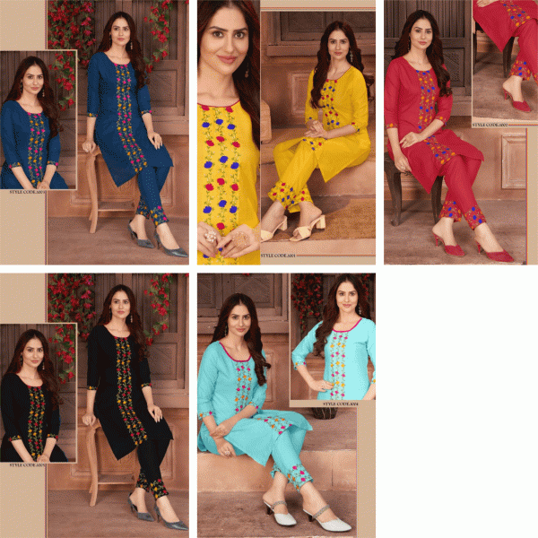 VFF Style 1001 Beautiful Cotton Kurti With Bottom